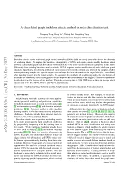 A clean-label graph backdoor attack method in node classification task
