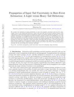 Propagation of Input Tail Uncertainty in Rare-Event Estimation: A Light
  versus Heavy Tail Dichotomy