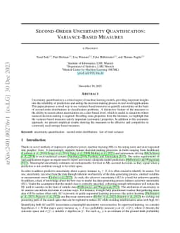 Second-Order Uncertainty Quantification: Variance-Based Measures