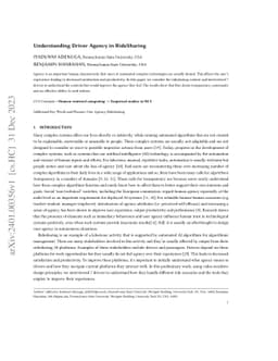 Understanding Driver Agency in RideSharing