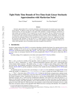 Tight Finite Time Bounds of Two-Time-Scale Linear Stochastic Approximation with Markovian Noise