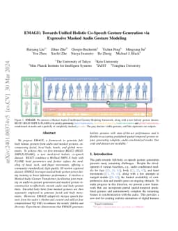EMAGE: Towards Unified Holistic Co-Speech Gesture Generation via
  Expressive Masked Audio Gesture Modeling