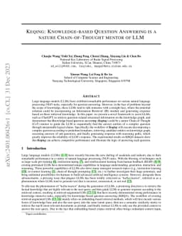 keqing: knowledge-based question answering is a nature chain-of-thought
  mentor of LLM