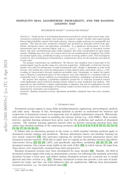 Simplicity bias, algorithmic probability, and the random logistic map