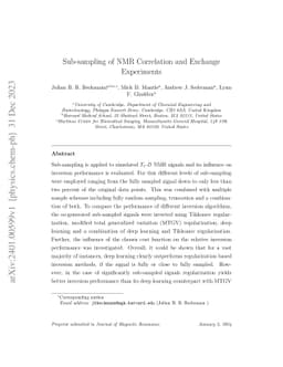 Sub-sampling of NMR Correlation and Exchange Experiments