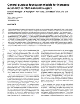 General-purpose foundation models for increased autonomy in
  robot-assisted surgery