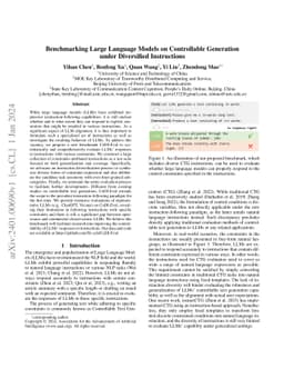 Benchmarking Large Language Models on Controllable Generation under
  Diversified Instructions