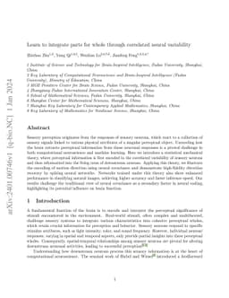Learn to integrate parts for whole through correlated neural variability