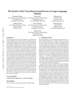 The Earth is Flat? Unveiling Factual Errors in Large Language Models