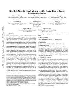 New Job, New Gender? Measuring the Social Bias in Image Generation
  Models