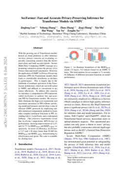 SecFormer: Towards Fast and Accurate Privacy-Preserving Inference for
  Large Language Models