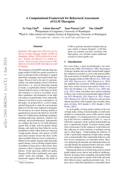 A Computational Framework for Behavioral Assessment of LLM Therapists