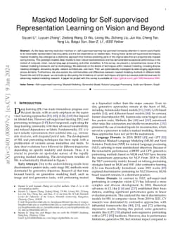 Masked Modeling for Self-supervised Representation Learning on Vision
  and Beyond