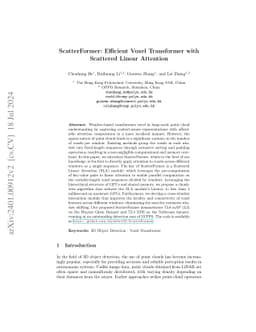 ScatterFormer: Efficient Voxel Transformer with Scattered Linear
  Attention