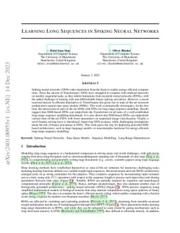 Learning Long Sequences in Spiking Neural Networks