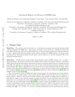Facebook Report on Privacy of fNIRS data