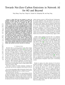 Towards Net-Zero Carbon Emissions in Network AI for 6G and Beyond