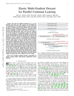 Elastic Multi-Gradient Descent for Parallel Continual Learning