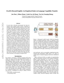 LLaMA Beyond English: An Empirical Study on Language Capability Transfer