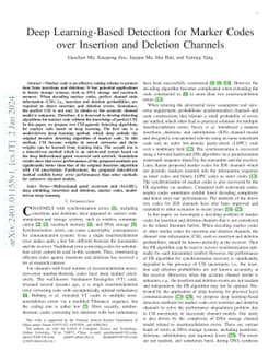 Deep Learning-Based Detection for Marker Codes over Insertion and
  Deletion Channels