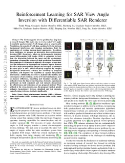 Reinforcement Learning for SAR View Angle Inversion with Differentiable
  SAR Renderer