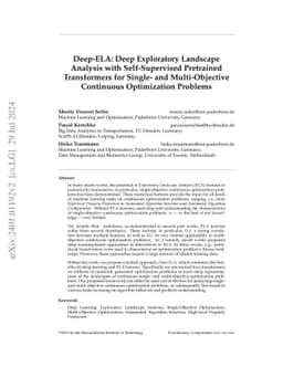 Deep-ELA: Deep Exploratory Landscape Analysis with Self-Supervised
  Pretrained Transformers for Single- and Multi-Objective Continuous
  Optimization Problems