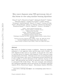 Skin cancer diagnosis using NIR spectroscopy data of skin lesions in
  vivo using machine learning algorithms
