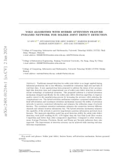 YOLO algorithm with hybrid attention feature pyramid network for solder
  joint defect detection