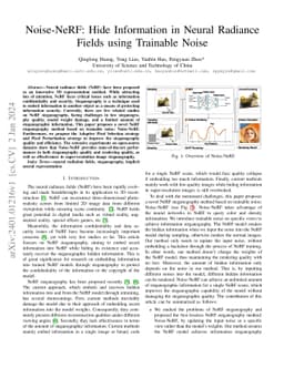 Noise-NeRF: Hide Information in Neural Radiance Fields using Trainable
  Noise