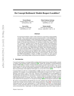 Do Concept Bottleneck Models Obey Locality?