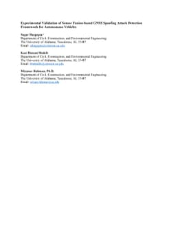 Experimental Validation of Sensor Fusion-based GNSS Spoofing Attack
  Detection Framework for Autonomous Vehicles