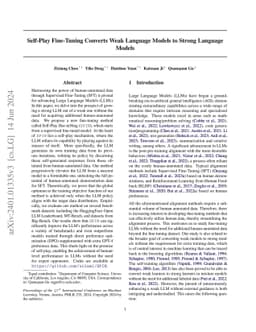 Self-Play Fine-Tuning Converts Weak Language Models to Strong Language
  Models