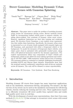 Street Gaussians: Modeling Dynamic Urban Scenes with Gaussian Splatting