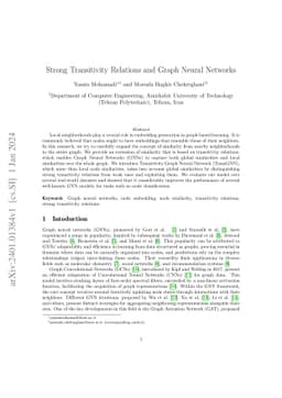 Strong Transitivity Relations and Graph Neural Networks