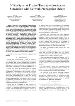 P-TimeSync: A Precise Time Synchronization Simulation with Network
  Propagation Delays