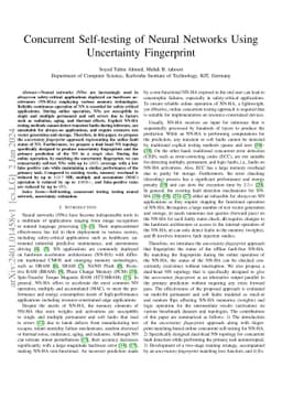 Concurrent Self-testing of Neural Networks Using Uncertainty Fingerprint