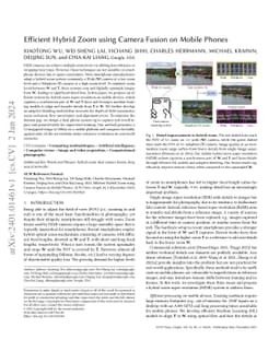 Efficient Hybrid Zoom using Camera Fusion on Mobile Phones
