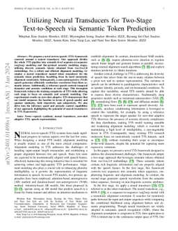 Utilizing Neural Transducers for Two-Stage Text-to-Speech via Semantic
  Token Prediction