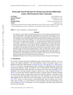 Pontryagin Neural Operator for Solving Parametric General-Sum
  Differential Games
