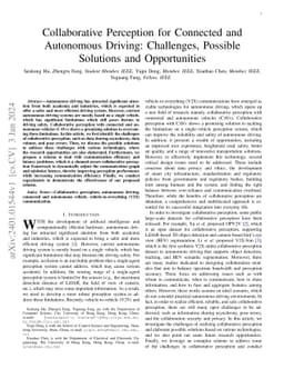 Collaborative Perception for Connected and Autonomous Driving: Challenges, Possible Solutions and Opportunities
