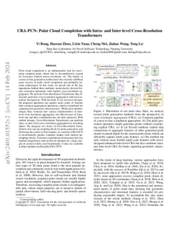 CRA-PCN: Point Cloud Completion with Intra- and Inter-level
  Cross-Resolution Transformers