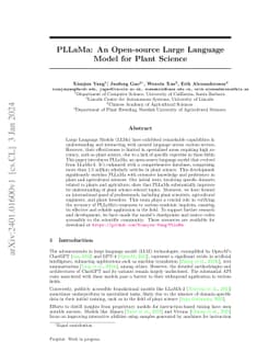 PLLaMa: An Open-source Large Language Model for Plant Science