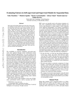 Evaluating Fairness in Self-supervised and Supervised Models for
  Sequential Data