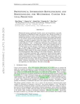 Prototypical Information Bottlenecking and Disentangling for Multimodal
  Cancer Survival Prediction