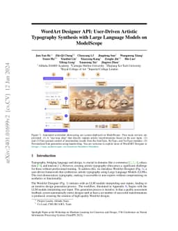 WordArt Designer API: User-Driven Artistic Typography Synthesis with
  Large Language Models on ModelScope