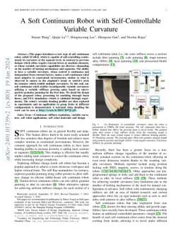 A Soft Continuum Robot with Self-Controllable Variable Curvature