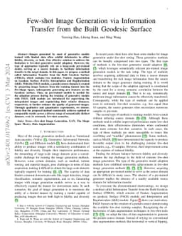 Few-shot Image Generation via Information Transfer from the Built
  Geodesic Surface