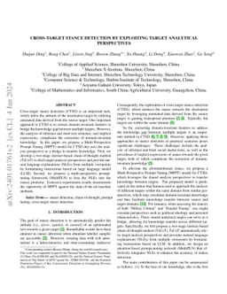 Cross-target Stance Detection by Exploiting Target Analytical
  Perspectives