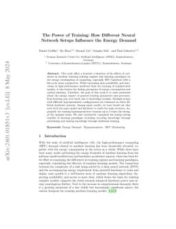 The Power of Training: How Different Neural Network Setups Influence the
  Energy Demand