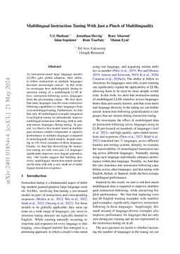 Multilingual Instruction Tuning With Just a Pinch of Multilinguality